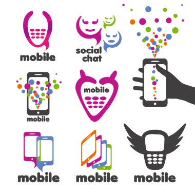 vektör logolar mobil ve akıllı telefonlar