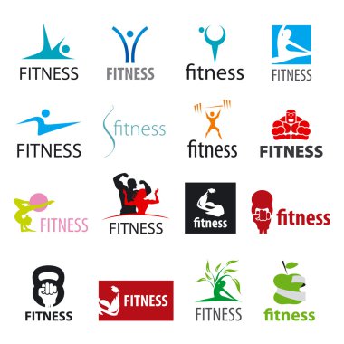 vektör logolar fitness ve spor