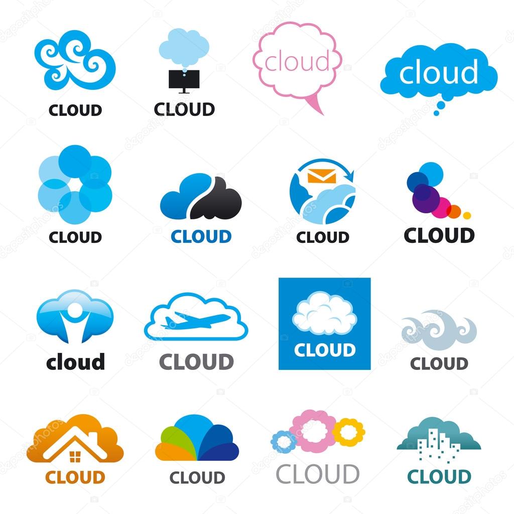 Big set of vector logos clou
