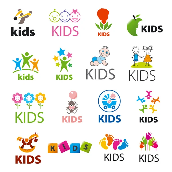 Plus grande collection de logos vectoriels enfants — Image vectorielle