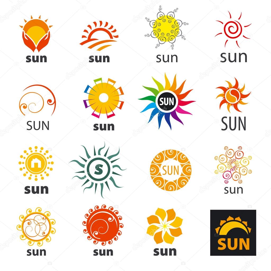 Big set of vector logos sun