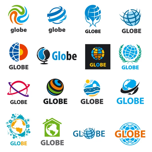 Найбільша колекція векторних логотипів глобусів — стоковий вектор