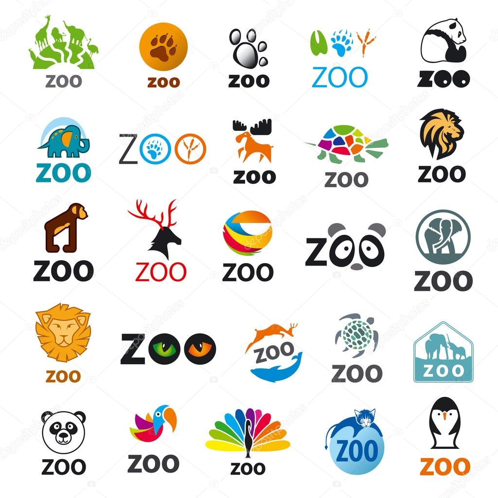 Big set of vector logos zoo