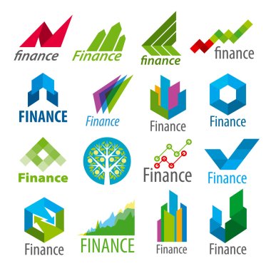 big set of vector logos Finance clipart