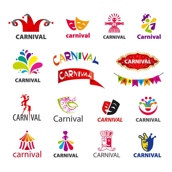 Grote reeks van vector logo's carnaval — Stockvector