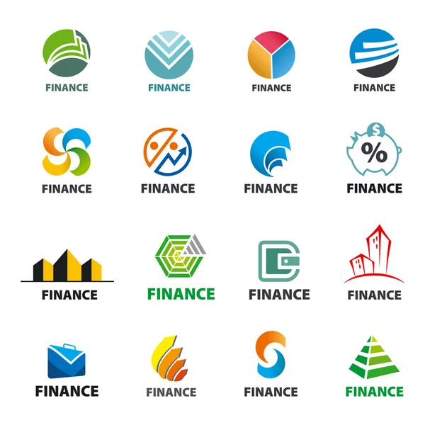 Large collection of of vector logos Finance — Stock Vector