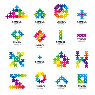 Big collection of vector logos of abstract modules clipart