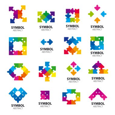 Collection of vector logos of abstract modules clipart