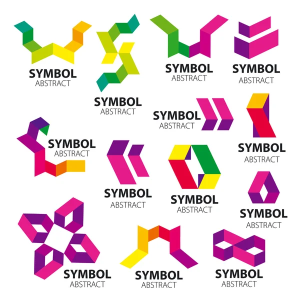 Gran conjunto de logotipos vectoriales de módulos geométricos — Archivo Imágenes Vectoriales
