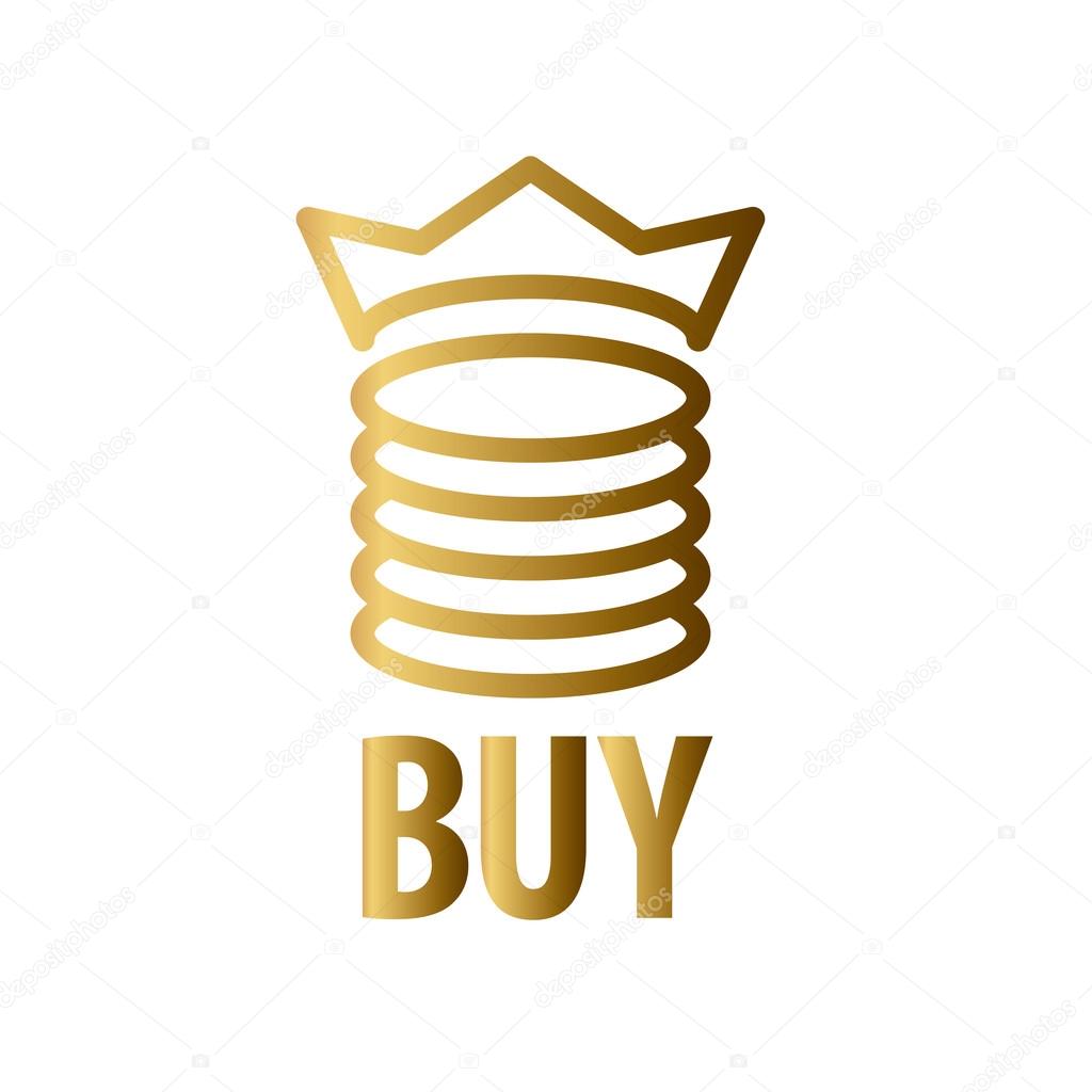 Vector logo gold coins and crown