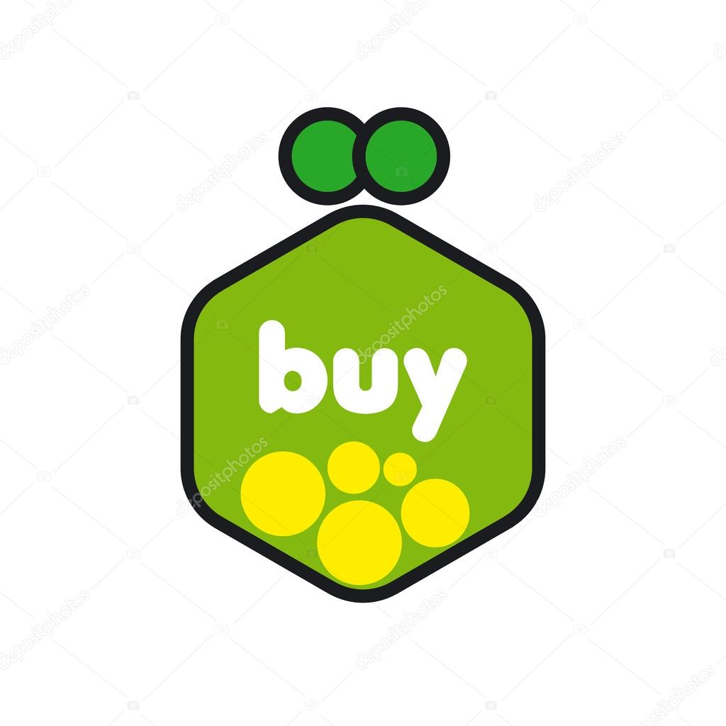 Vector logo green purse with coins