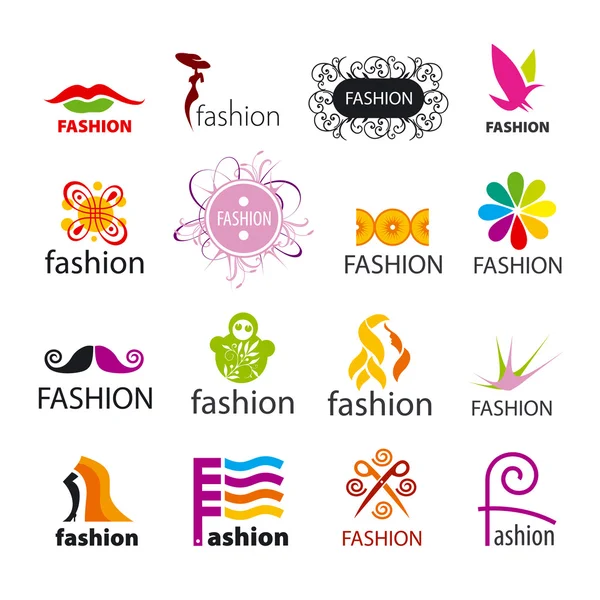 Maior coleção de logotipos vetoriais moda — Vetor de Stock