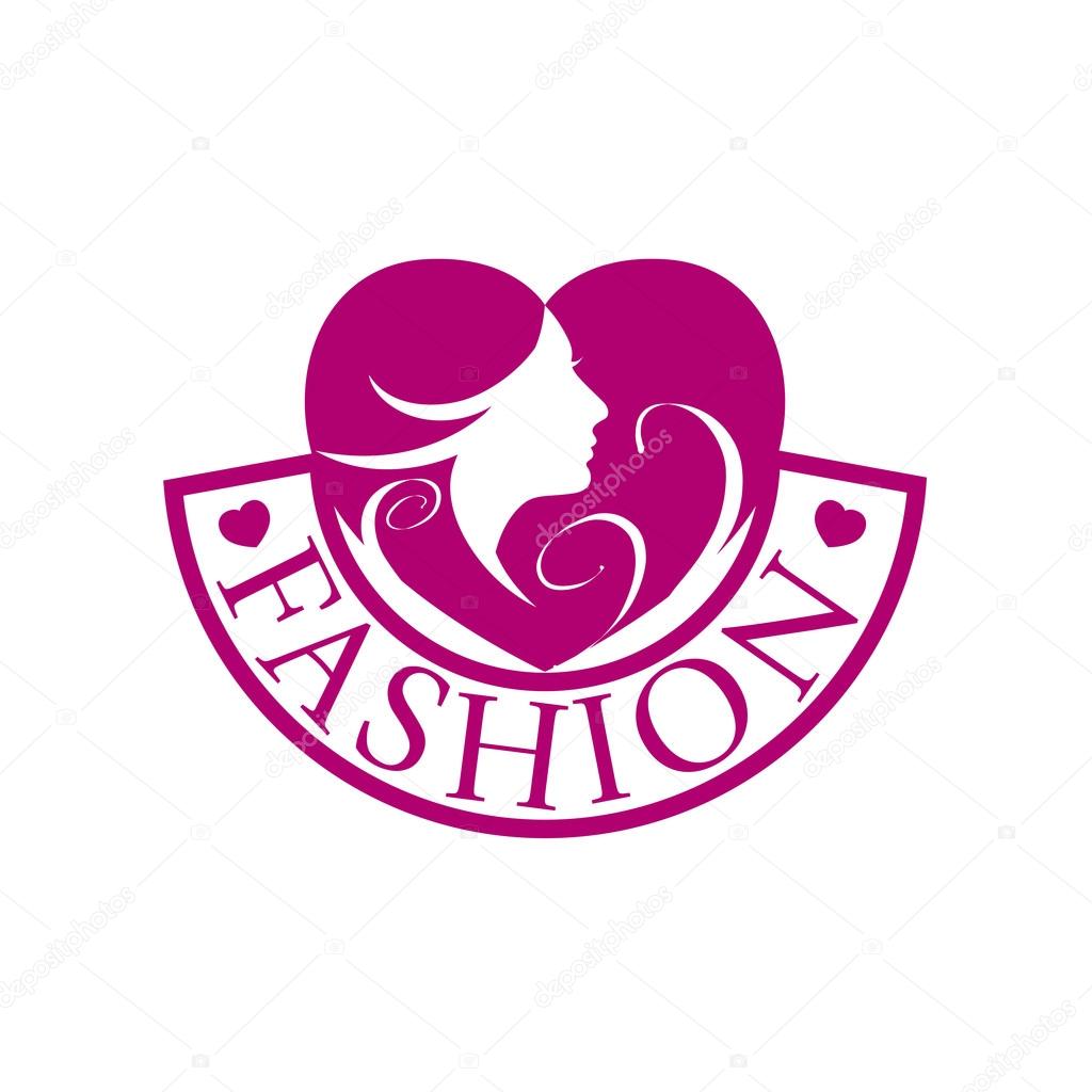 Vector logo heart and face for fashion