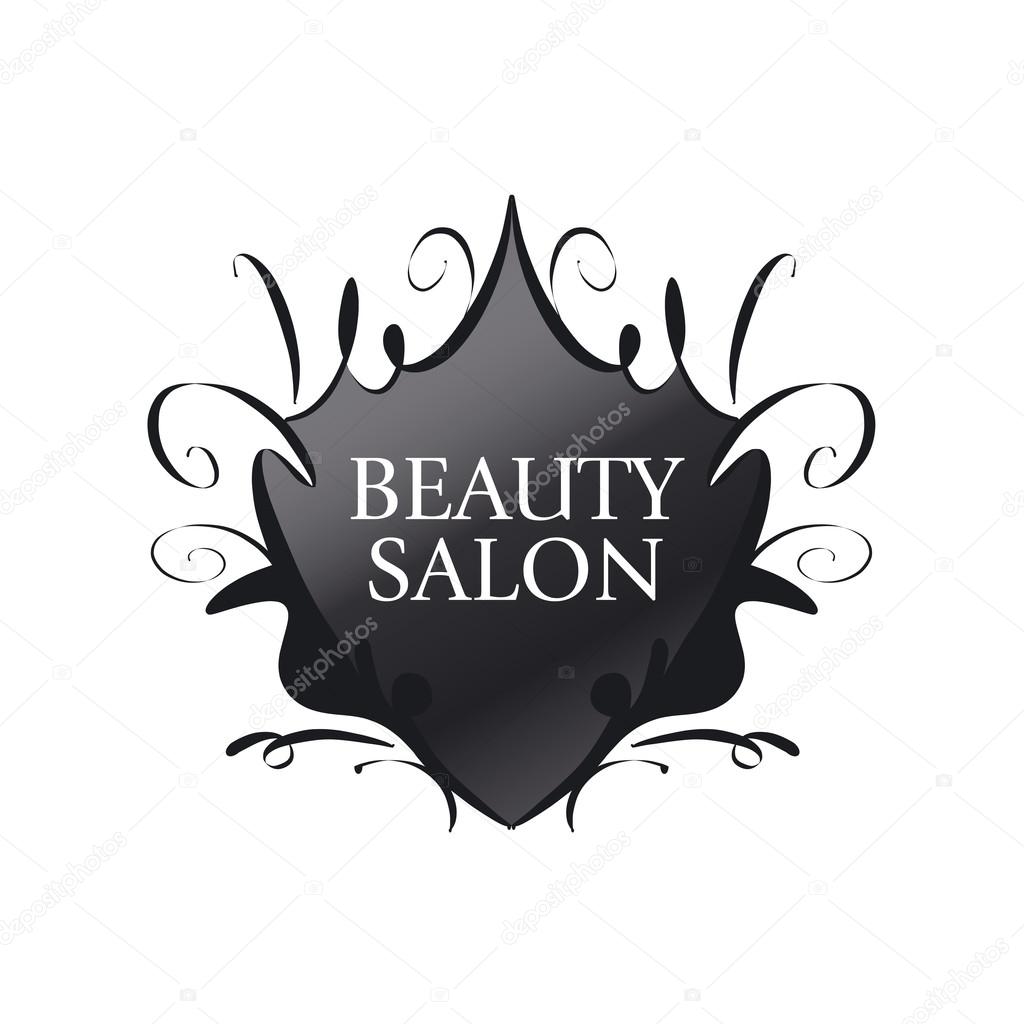 Black trendy vector logo in the form of the coat of arms