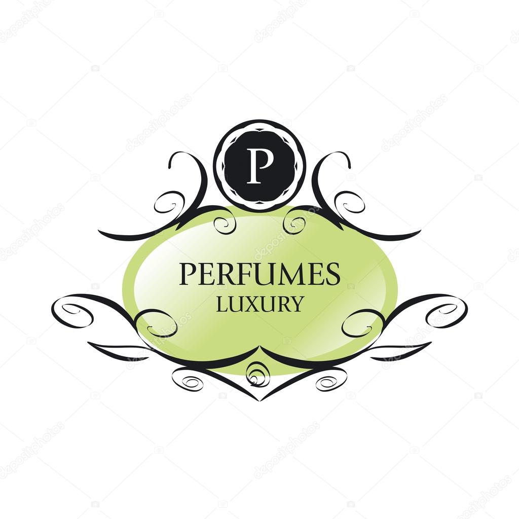 Abstract green vector logo for perfumes