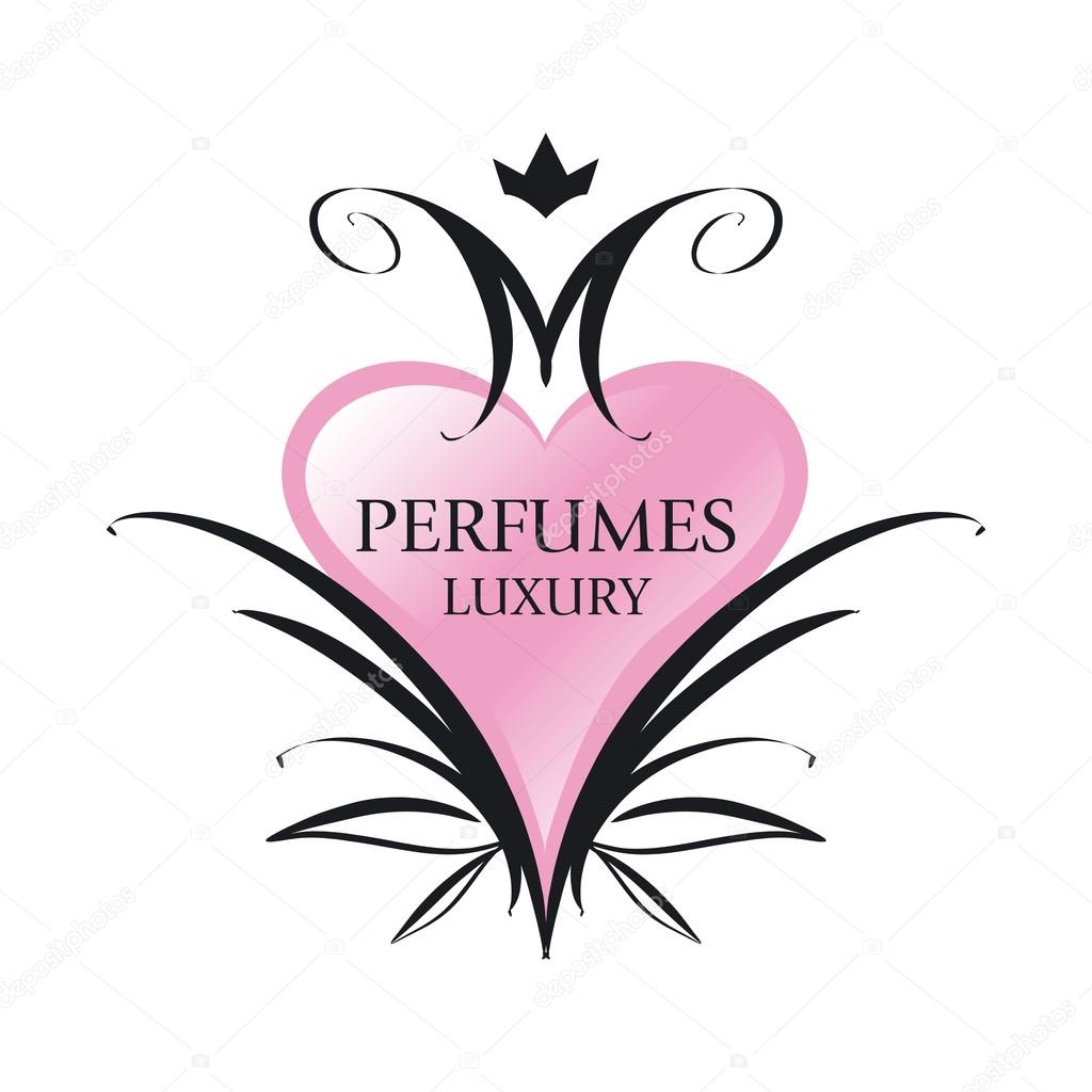 Vector logo pink heart for perfumes