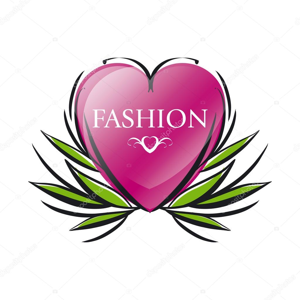 Vector logo red heart for fashion