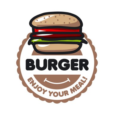 vektör logo hamburger menü restoran veya kafe için