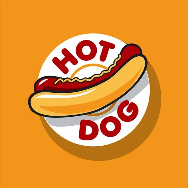 Logo vectoriel hot dog pour restauration rapide — Image vectorielle