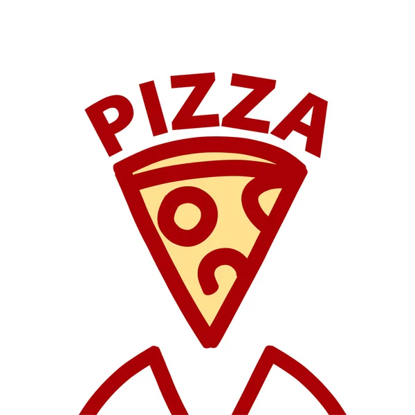 vector logo slice of pizza and ribbon — Stock Vector © artbutenkov