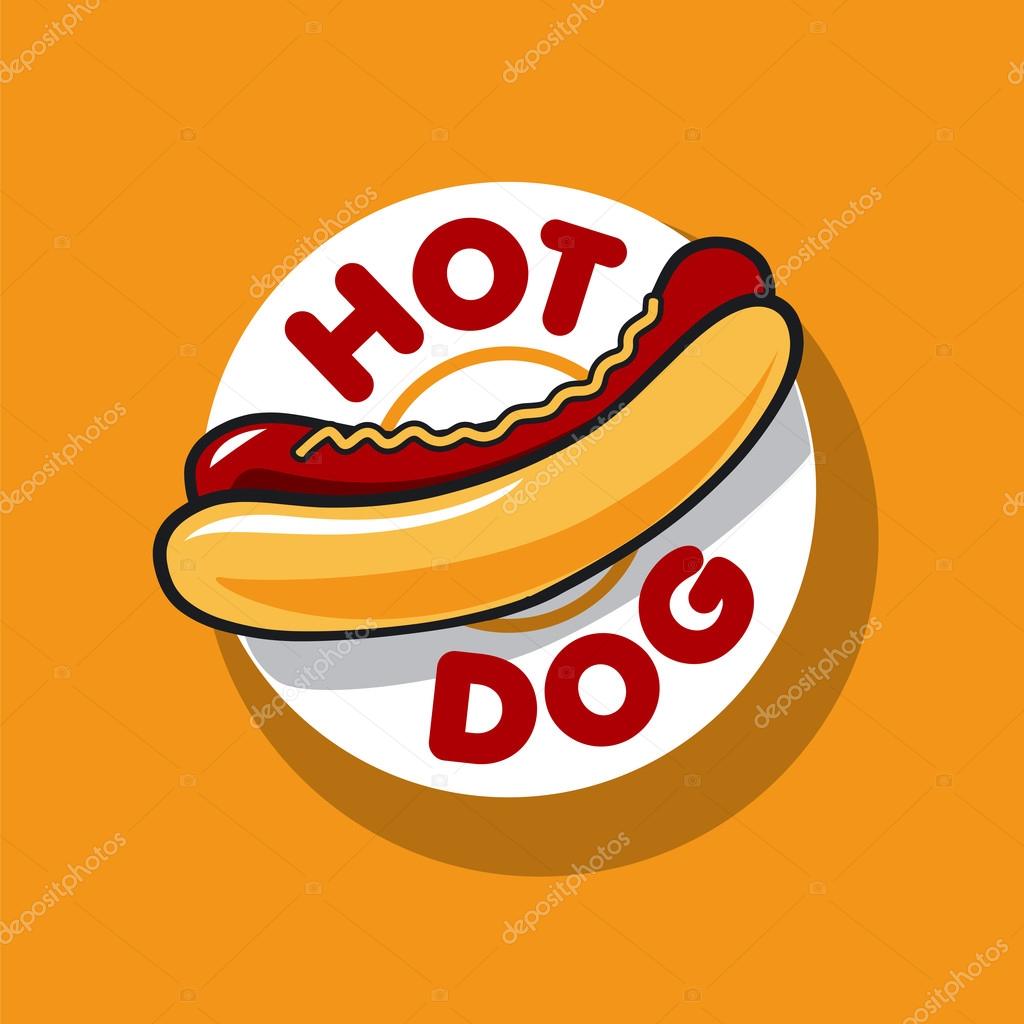 Vector logo hot dog for fast food