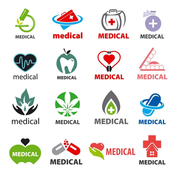 Mayor colección de logos de vectores médicos — Vector de stock