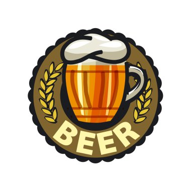 vektör logo bira bir cam kupa