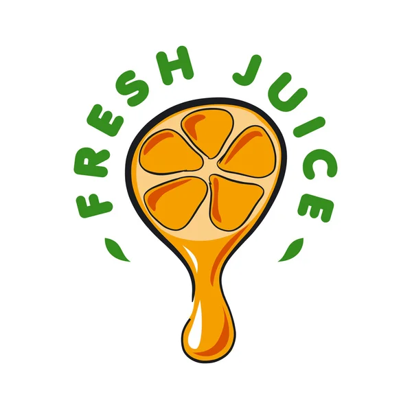 Vector logo gota de jugo de la naranja — Vector de stock