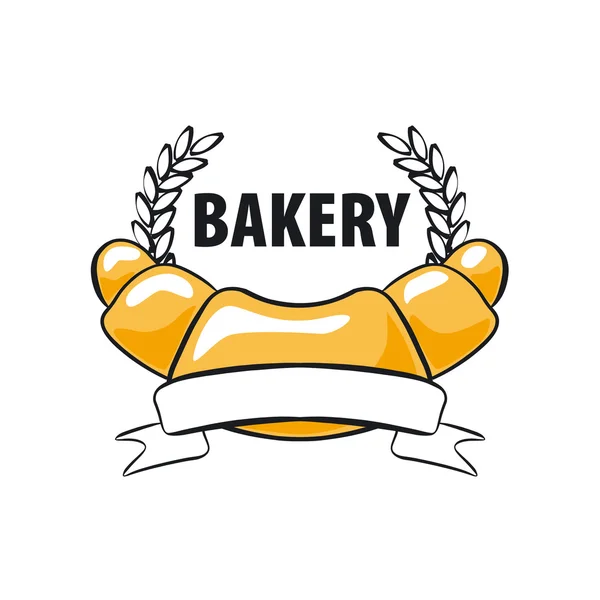 Croissant logotipo vectorial para café de menú o restaurante — Vector de stock