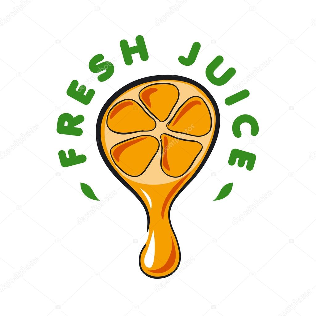 Vector logo drop of juice from the orange