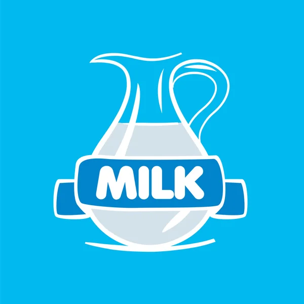 Vector logo milk in a glass jar — Stock Vector