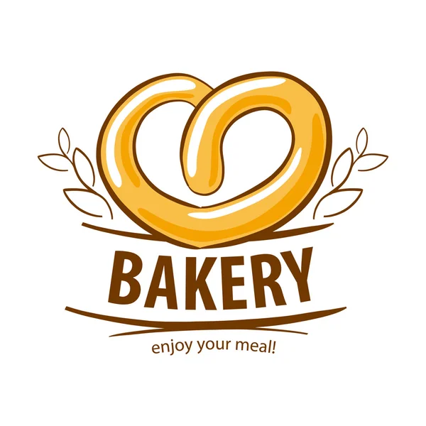 Logo vectoriel boulangerie bretzel frais — Image vectorielle