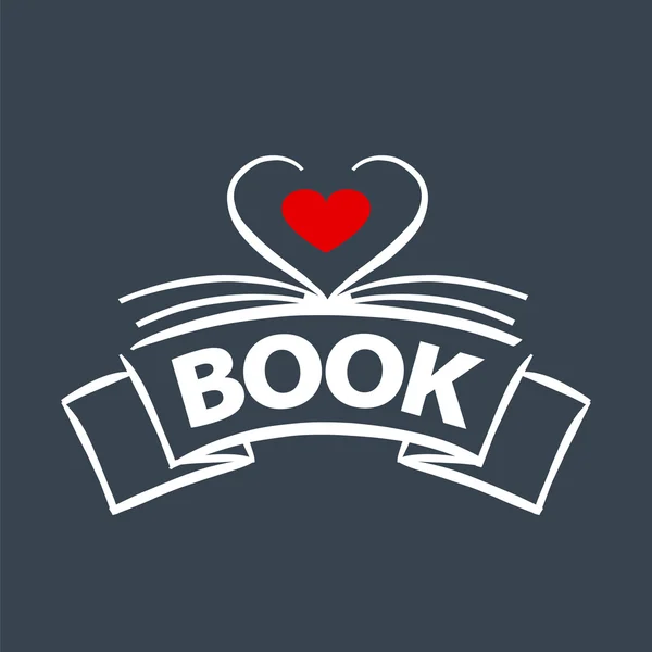 Vector logo boek in de vorm van hart — Stockvector