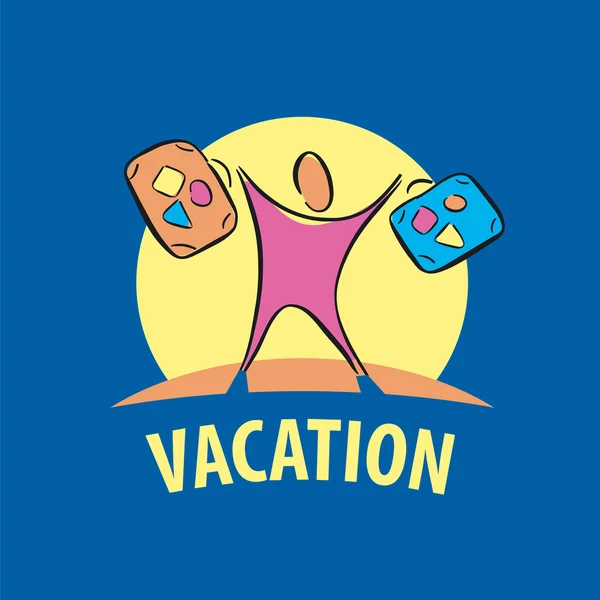 Vektör logo turist ile bavul seyahat — Stok Vektör