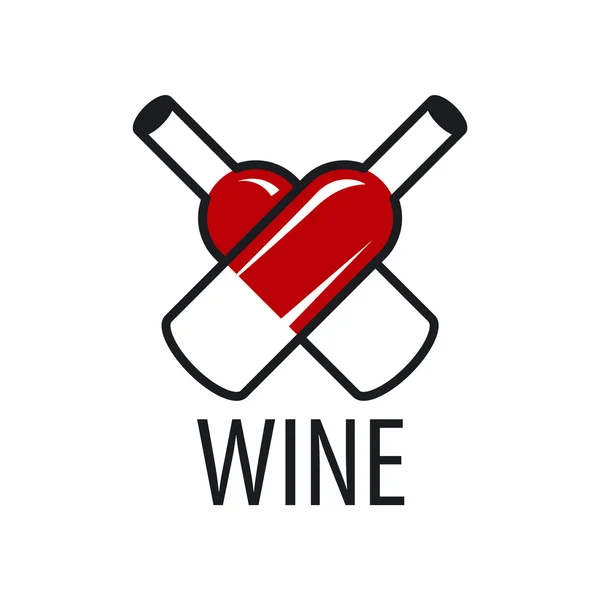 Logo vectoriel bouteilles de vin en forme de coeur — Image vectorielle