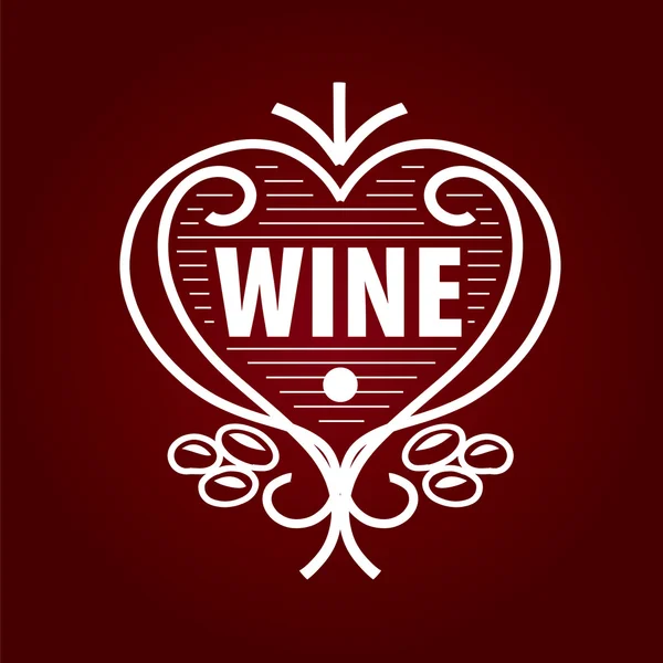 Петля векторный логотип бочка вина в виде сердца — стоковый вектор