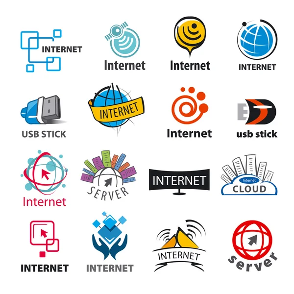 Plus grande collection de logos vectoriels de l'Internet et du réseau — Image vectorielle