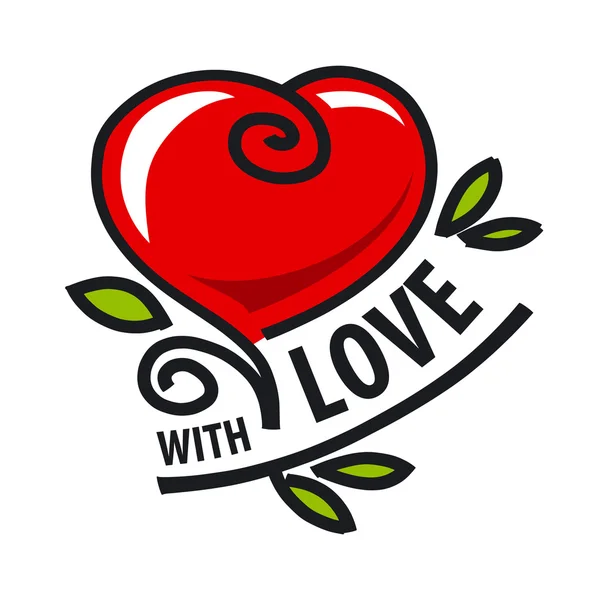 Векторний логотип червоне серце у вигляді квітки — стоковий вектор