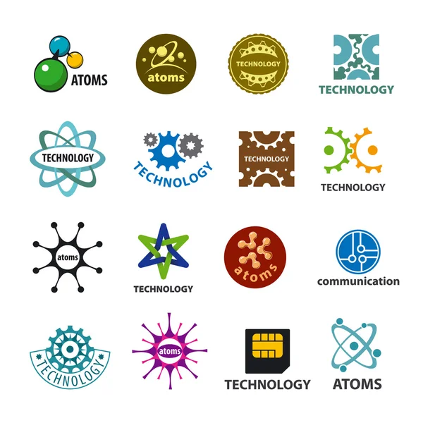 Maior coleção de tecnologia de logotipos vetoriais e átomos —  Vetores de Stock