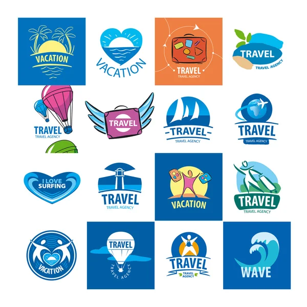 Plus grande collection de logos vectoriels pour les voyages et le tourisme — Image vectorielle