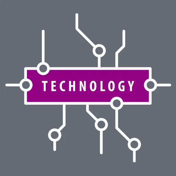 Vektorové logo fialové čipovou technologií — Stockový vektor