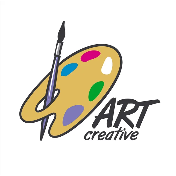 Vector logo brush and palette for art — Stock Vector