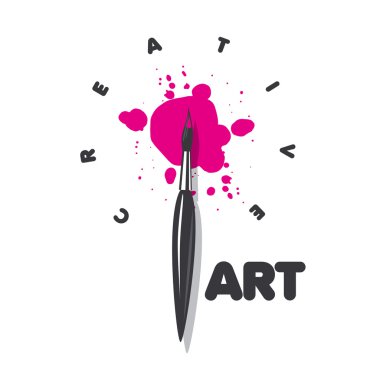 vector logo brush and blots of paint clipart