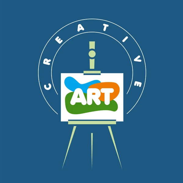 Vector logo creative easel for art — Stock Vector