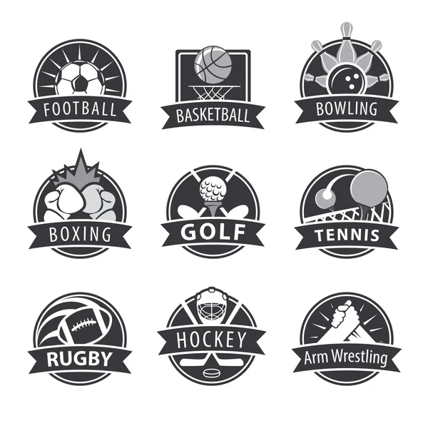 Gran conjunto de logotipos vectoriales para deportes — Vector de stock