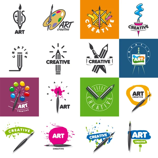 Mayor colección de vectores logo diseño creatividad y arte — Vector de stock