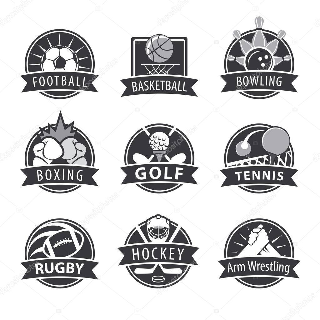 large set of vector logos for sports