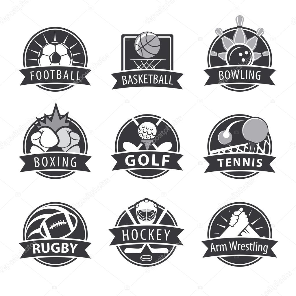 Large set of vector logos for sports