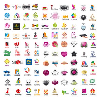 vektör logo tasarım ve moda kıyafetleri büyük koleksiyonudur