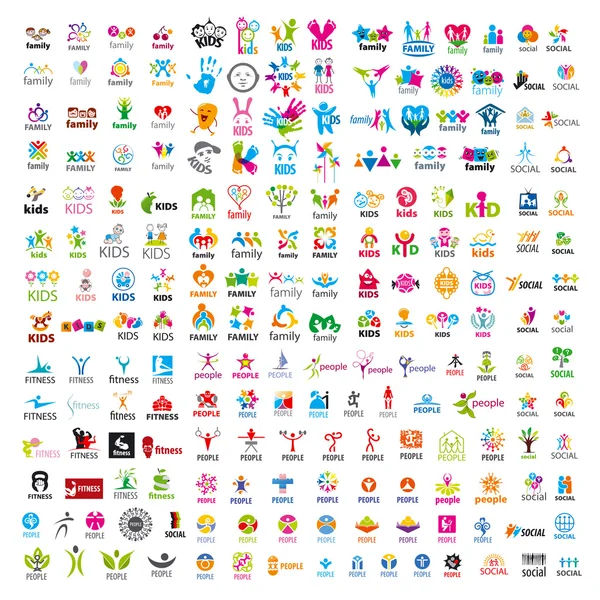 Plus grande collection de logos vectoriels personnes — Image vectorielle